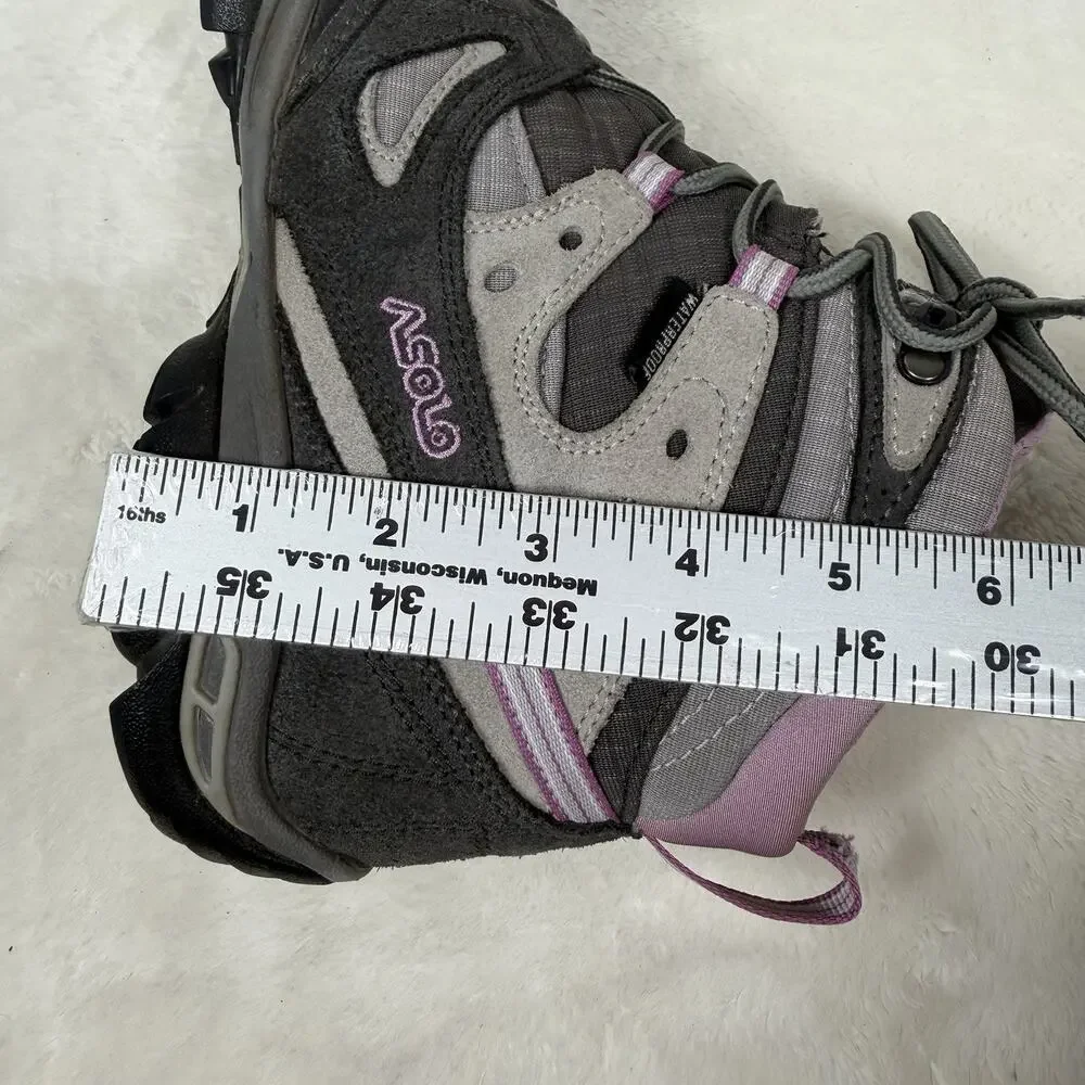 Asolo Women’s Waterproof Hiking Boots Gray Pink Vibrant Mid Ankle Size 9